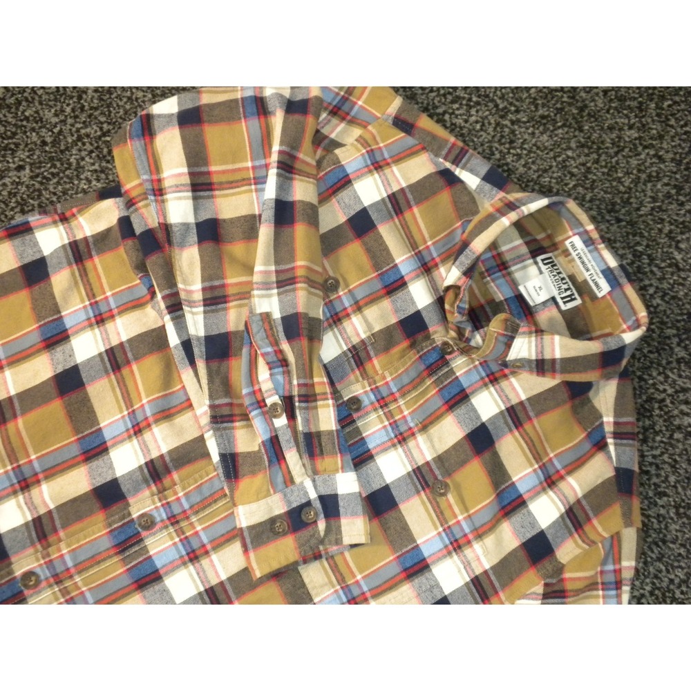 Duluth Shirt Mens XL Brown Blue Plaid Free Swingin Flannel Slim Fit Button 64507 - Picture 3 of 10